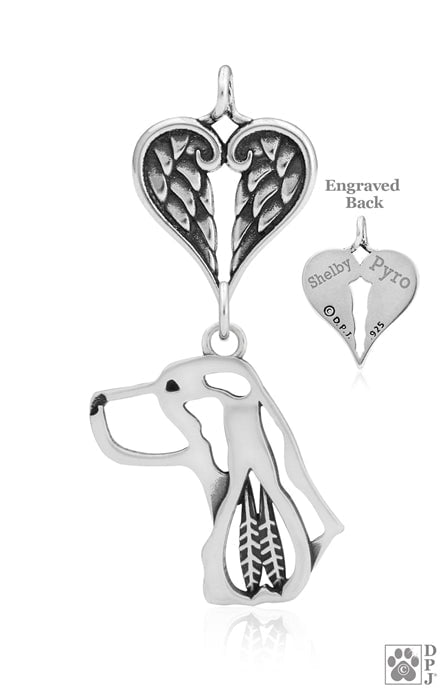English Springer Spaniel, Head, with Engravable Healing Angels Pendant