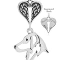 Flat-Coated Retriever, Head, with Engravable Healing Angels Pendant