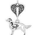 Flat-Coated Retriever, Body, with Engravable Healing Angels Pendant