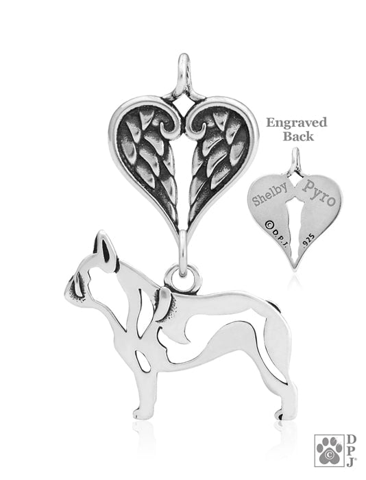 French Bulldog, Body, with Engravable Healing Angels Pendant