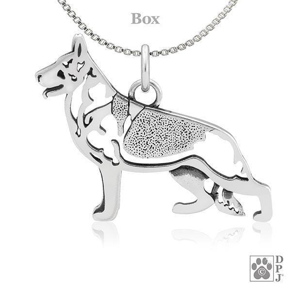 German shepherd dog pendant, sterling silver – Jade Leigh Jewellery