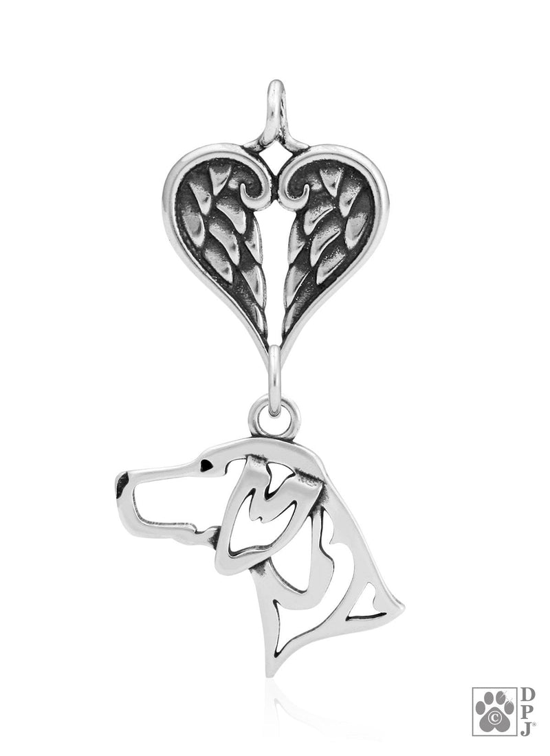 German Shorthaired Pointer, Head, with Engravable Healing Angels Pendant