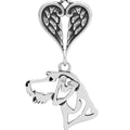 German Wirehaired Pointer, Head, with Engravable Healing Angels Pendant