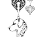 Golden Retriever, Head, with Engravable Healing Angels Pendant