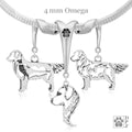 Golden Retriever, Triple Charm Holder, Necklace