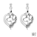 Golden Retriever Sterling Silver Heart Earrings