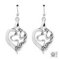 Golden Retriever Sterling Silver Heart Earrings