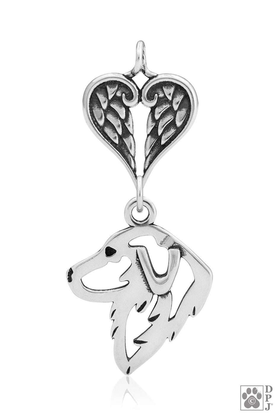 Great Pyrenees, Head, with Engravable Healing Angels Pendant