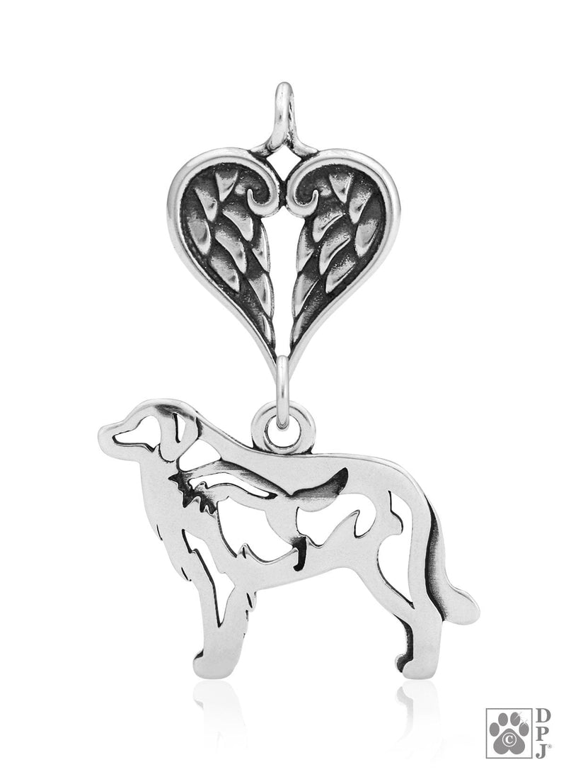 Border Terrier, Head, with Engravable Healing Angels Pendant