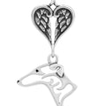 Greyhound, Head, with Engravable Healing Angels Pendant