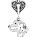 Irish Wolfhound, Head, with Engravable Healing Angels Pendant