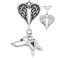 Italian Greyhound, Head, with Engravable Healing Angels Pendant