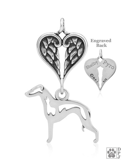 Italian Greyhound, Body, with Engravable Healing Angels Pendant