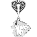 Keeshond, Head, with Engravable Healing Angels Pendant