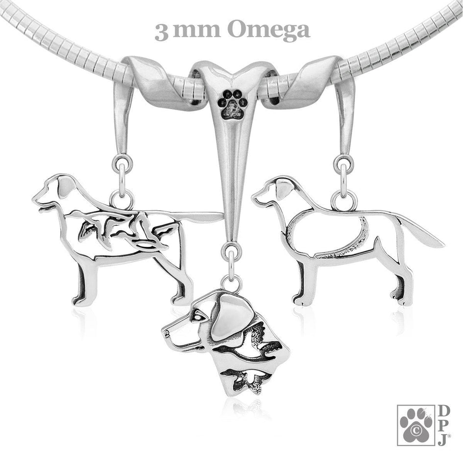 Labrador Retriever, Triple Charm Holder, Necklace