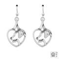 Sterling Silver Labrador Retriever Heart Earrings