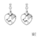Sterling Silver Labrador Retriever Heart Earrings