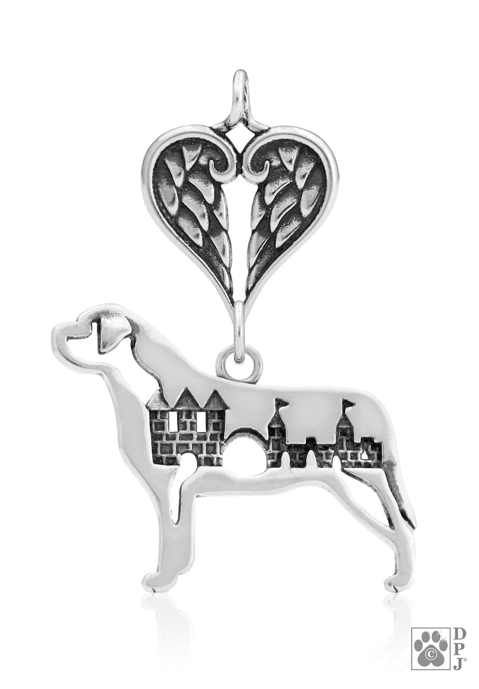 Mastiff w/Castle, Body, with Engravable Healing Angels Pendant