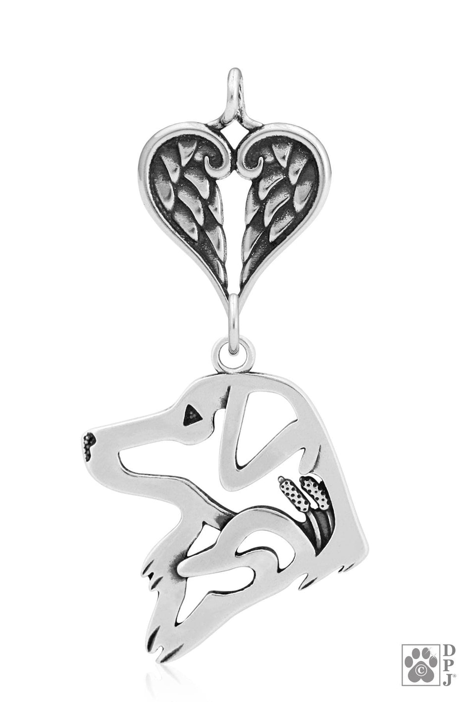 Nova Scotia Duck Tolling Retriever w/Duck, Head, with Engravable Healing Angels Pendant