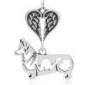 Pembroke Welsh Corgi, Body, with Engravable Healing Angels Pendant