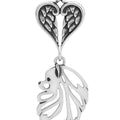 Pomeranian, Head, with Engravable Healing Angels Pendant