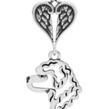 Portuguese Water Dog, Head, with Engravable Healing Angels Pendant