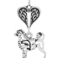 Portuguese Water Dog, Lion Cut, Body, with Engravable Healing Angels Pendant