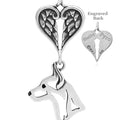 Rat Terrier, Head, with Engravable Healing Angels Pendant