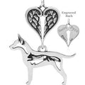 Rat Terrier w/Squirrel, Long tail Body, with Engravable Healing Angels Pendant