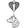 Rottweiler, Head, with Engravable Healing Angels Pendant