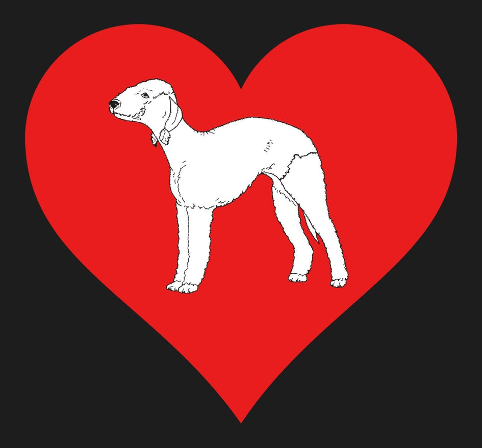 Bedlington Terrier on Heart Left Chest - Unisex Full-Zip Hoodie Sweatshirt