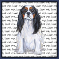 Tri-Color Cavalier King Charles Spaniel Love Text - Adult Unisex Hoodie Sweatshirt
