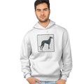Black Greyhound Love Text - Adult Unisex Hoodie Sweatshirt