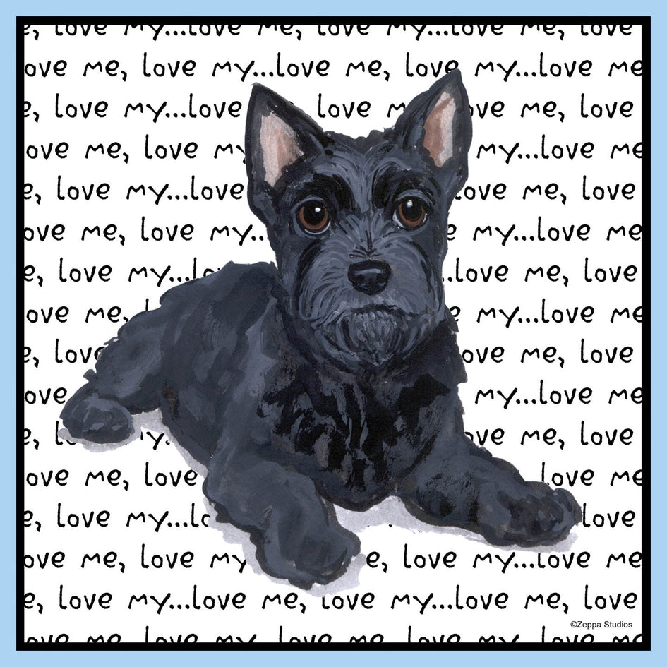 Scottish Terrier Puppy Love Text - Adult Unisex T-Shirt