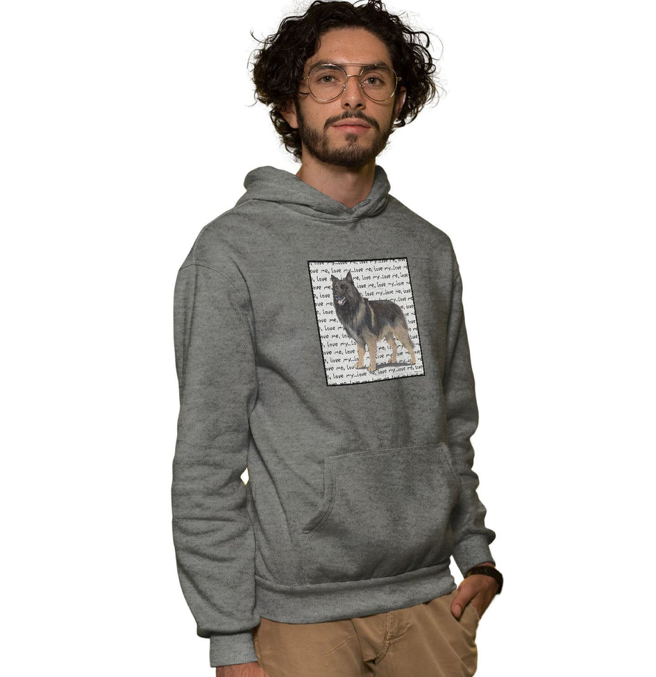 Belgian Tervuren Love Text - Adult Unisex Hoodie Sweatshirt