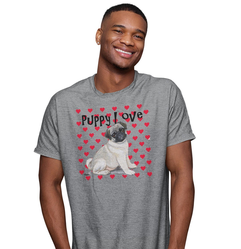 Pug Puppy Love - Adult Unisex T-Shirt