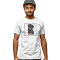 Black Dachshund Love Text - Adult Unisex T-Shirt