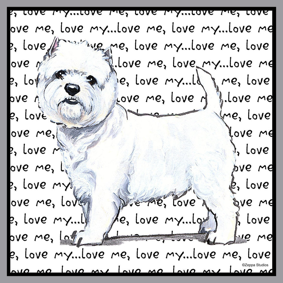 West Highland White Terrier Love Text - Adult Unisex Hoodie Sweatshirt