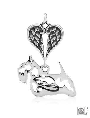 Scottish Terrier, Body, with Engravable Healing Angels Pendant