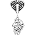 Shetland Sheepdog, Head, with Engravable Healing Angels Pendant