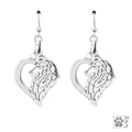 Sterling Silver Shetland Sheepdog in Heart Earrings, Head