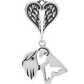 Soft Coated Wheaten Terrier, Head, with Engravable Healing Angels Pendant