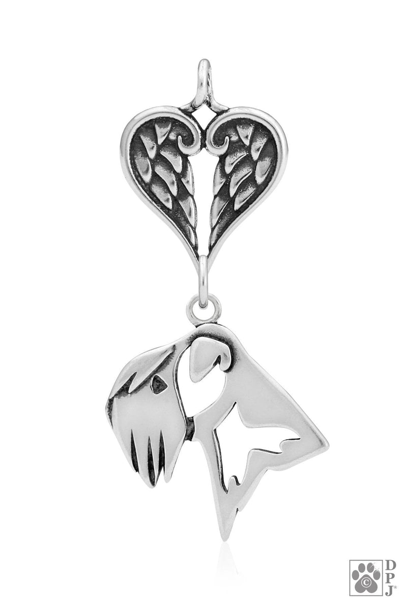 Soft Coated Wheaten Terrier, Head, with Engravable Healing Angels Pendant