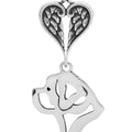 Saint Bernard, Head, with Engravable Healing Angels Pendant