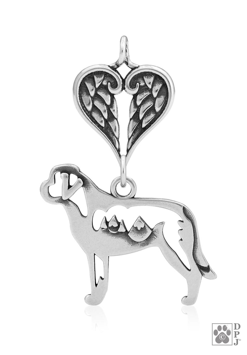 Saint Bernard w/Mountain, Body, with Engravable Healing Angels Pendant
