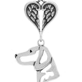 Vizsla, Head, with Engravable Healing Angels Pendant