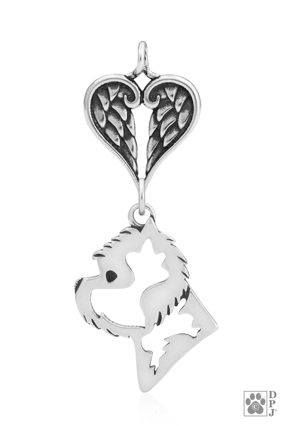 West Highland White Terrier, Head, with Engravable Healing Angels Pendant