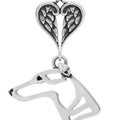 Whippet, Head, with Engravable Healing Angels Pendant
