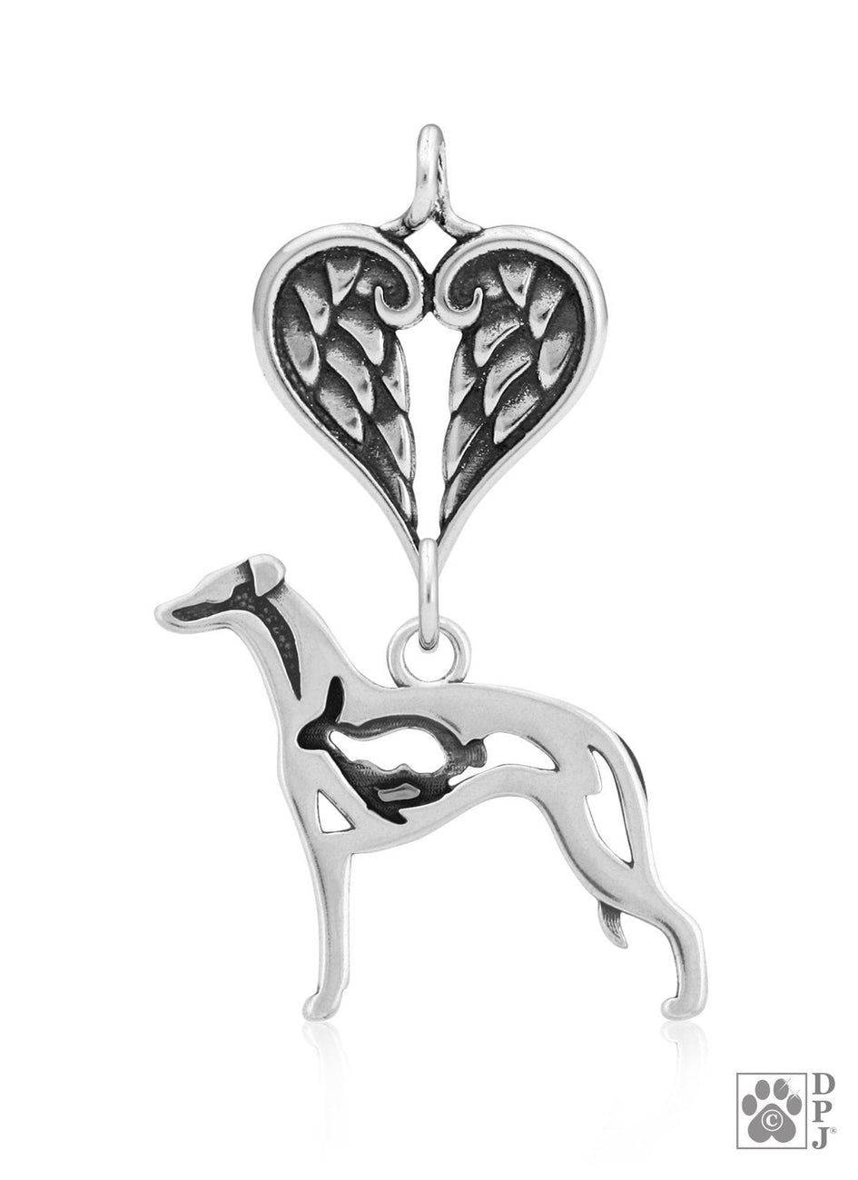 Whippet w/Bunny, Body, with Engravable Healing Angels Pendant