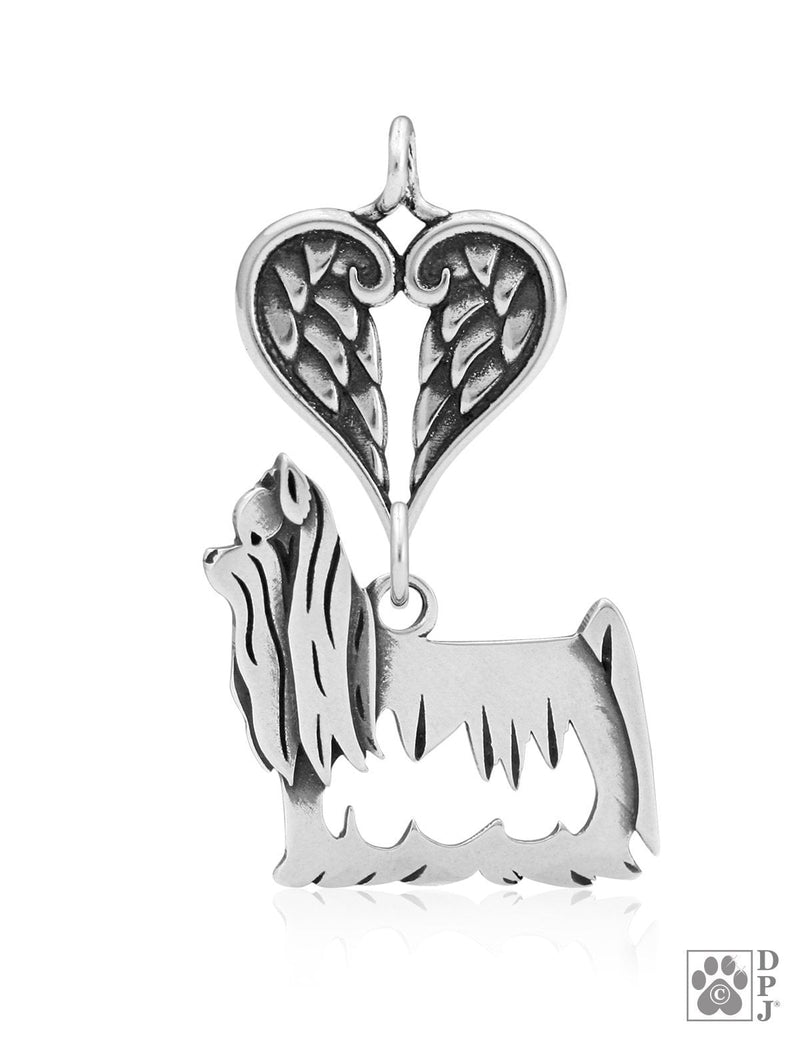 Yorkshire Terrier Show Cut, Body, with Engravable Healing Angels Pendant